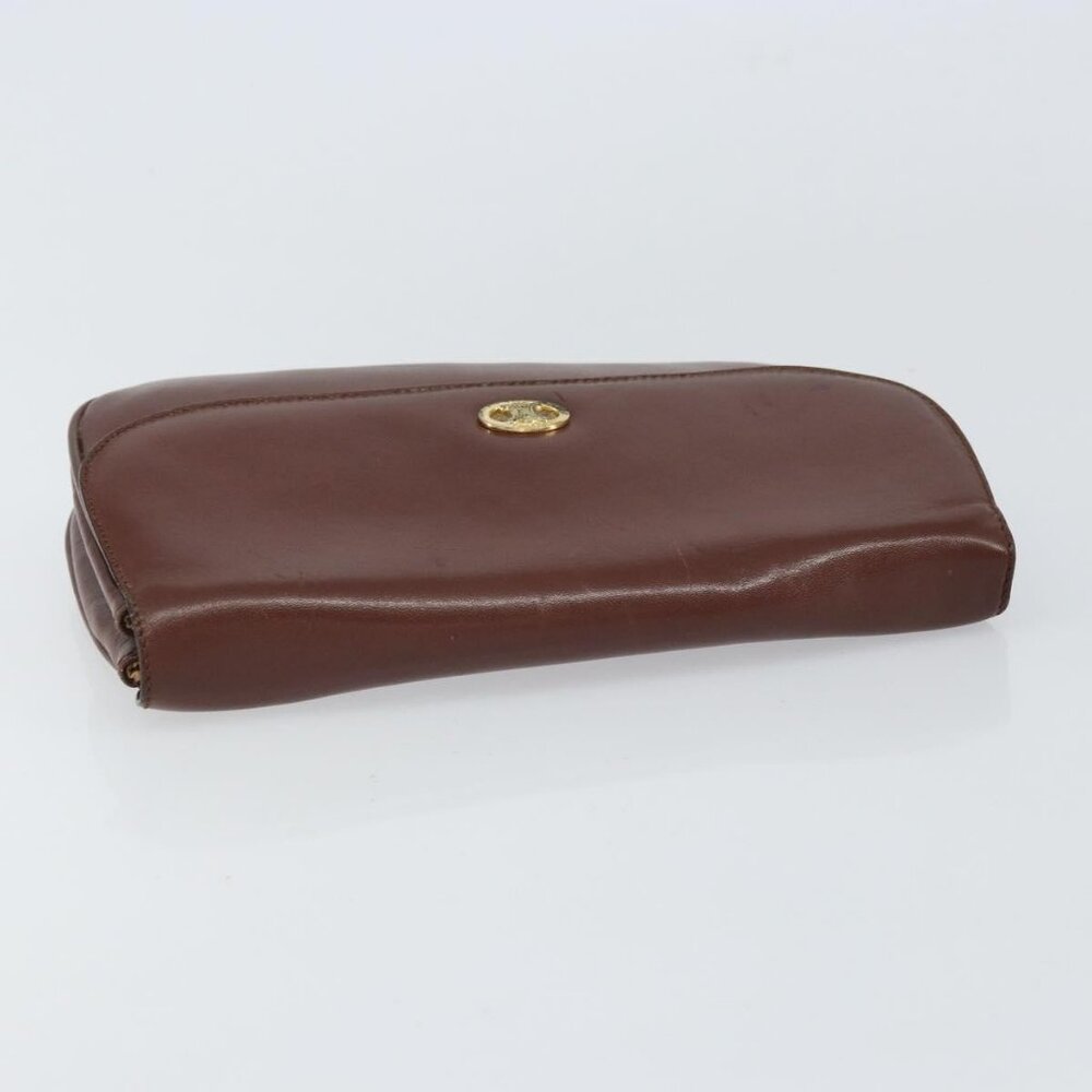 Authentic CELINE Shoulder Bag Leather Brown Gold - Picture 12 of 16